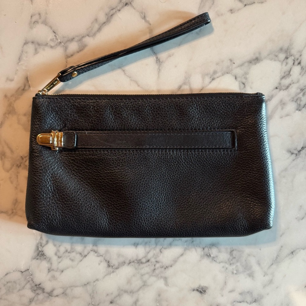 Michael Kors Black Wristlet with Gold Hardware